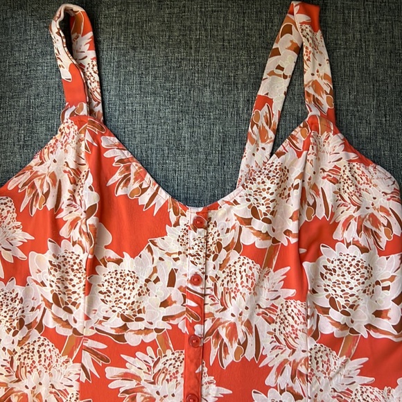 OBEY Orange Floral Dress Size M - Picture 3 of 8